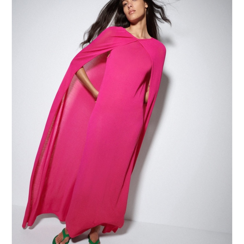 NWT Zara Dress with Cape Limited Edition, Medium